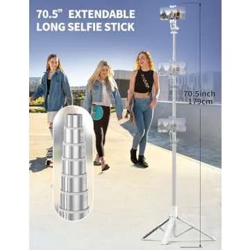71" Phone Tripod Selfie Stick Tripod, Smartphone Tripod Stand All-in-1 with Remote, Travel Tripod for iPhone, Extendable Cell Phone Tripod for Selfie/Video Recording/Photo/Live Stream/Vlog