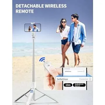 71" Phone Tripod Selfie Stick Tripod, Smartphone Tripod Stand All-in-1 with Remote, Travel Tripod for iPhone, Extendable Cell Phone Tripod for Selfie/Video Recording/Photo/Live Stream/Vlog