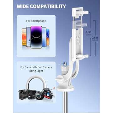 71" Phone Tripod Selfie Stick Tripod, Smartphone Tripod Stand All-in-1 with Remote, Travel Tripod for iPhone, Extendable Cell Phone Tripod for Selfie/Video Recording/Photo/Live Stream/Vlog