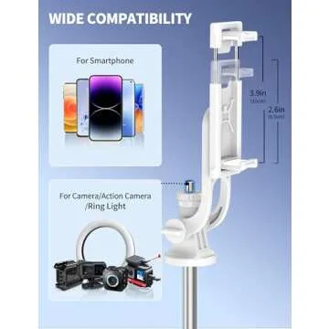71" Phone Tripod Selfie Stick Tripod, Smartphone Tripod Stand All-in-1 with Remote, Travel Tripod for iPhone, Extendable Cell Phone Tripod for Selfie/Video Recording/Photo/Live Stream/Vlog