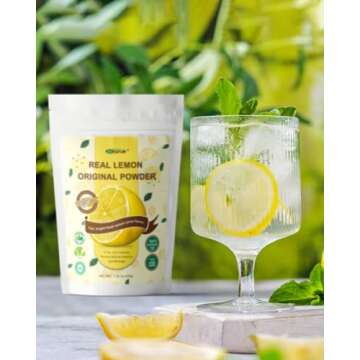 ORGFUN Original Lemon Powder, Freeze Dried Lemon Juice Powder, Great for Beverages, Smoothies, Baking 7.06 Oz