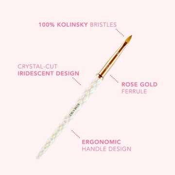 Kiara Sky Gel Nail Art Brush - Professional Nail Cleaner Tool - Nail Art Brush for Women - Brush for Nail Art - Long Lasting Nail Cleaning Brush Collection, Clear (3D Art)