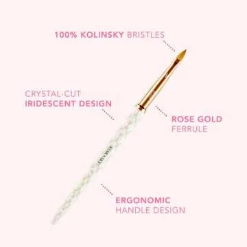Kiara Sky Gel Nail Art Brush - Professional Nail Cleaner Tool - Nail Art Brush for Women - Brush for Nail Art - Long Lasting Nail Cleaning Brush Collection, Clear (3D Art)