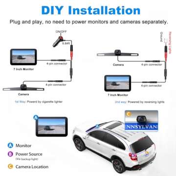 ZEROXCLUB Wired Backup Camera Kit with 7" Monitor, HD 1080P Display for Car Truck/Pickup/SUV/Van/RV,...