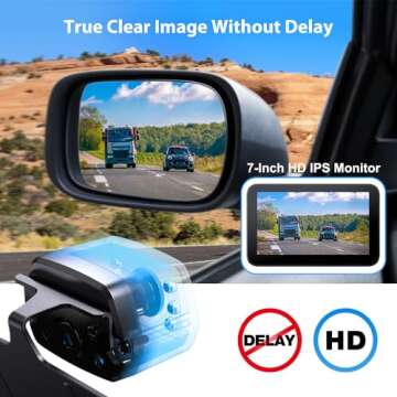 ZEROXCLUB Wired Backup Camera Kit with 7" Monitor, HD 1080P Display for Car Truck/Pickup/SUV/Van/RV, Night Vision Rear View Camera IP69 Waterproof-B7