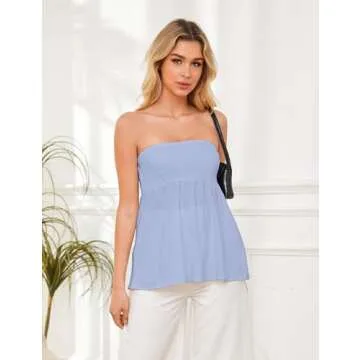Ythomm Women’s Ruffle Hem Tube Tops - Stylish Summer Tanks