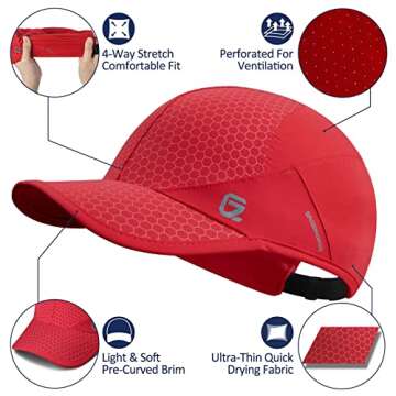 Sport Cap Quick Dry Sport Caps Soft Brim Lightweight Waterproof Running Hat Breathable Baseball Cap ...