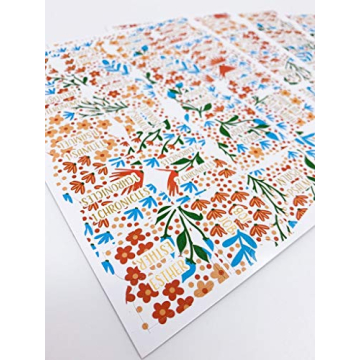 Floral Story Peel and Stick Bible Tabs with Gold Foil