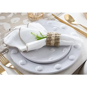 Mud Pie Scalloped Napkin Set for Elegant Dining Experience