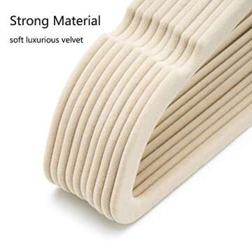 Non-Slip Velvet Clothes Hangers with Rose Gold Hook - Pack of 50