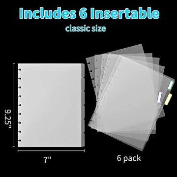 Stylish 6 Tab Classic Size Page Dividers for Planners