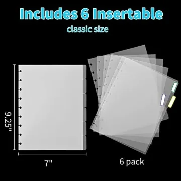 Stylish 6 Tab Classic Size Page Dividers for Planners