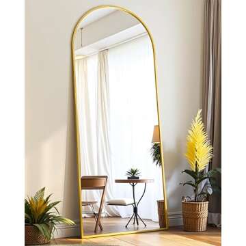 KOMCOTE Arch Mirror Full Length, Floor Length Mirror, Arched Floor Mirror, 58"x18" Wall Mirror Full ...