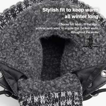 ALEADER Snow Boots for Women Winter Duck Mid-Calf Boots Waterproof Insulated Cold Weather Black 9 M ...