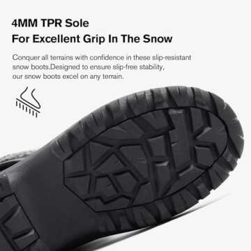 ALEADER Snow Boots for Women Winter Duck Mid-Calf Boots Waterproof Insulated Cold Weather Black 9 M US Women