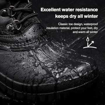 ALEADER Snow Boots for Women Winter Duck Mid-Calf Boots Waterproof Insulated Cold Weather Black 9 M US Women