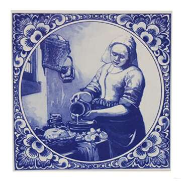 Ceramic Tile Blue Delft Retro Azulejo Vintage Tiles Wall Art Home Decor 6x6 inches #016