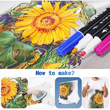 Emooqi 24-Color Fabric Markers Double-Ended Non-Toxic