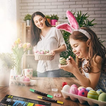 Emooqi 24-Color Fabric Markers Double-Ended Non-Toxic