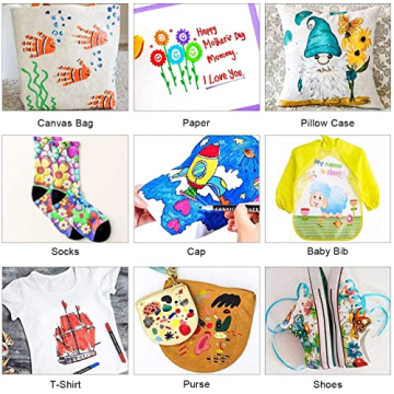 Emooqi 24-Color Fabric Markers Double-Ended Non-Toxic