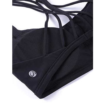 CRZ YOGA Women's Stylish Criss Cross Sports Bra Black