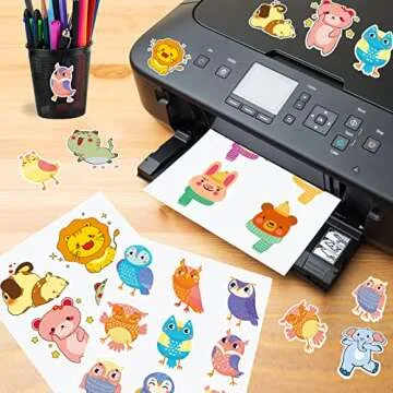Lzerking Glossy Printable Vinyl Sticker Paper 100 Sheets
