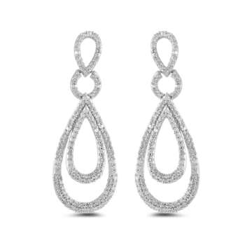 Amazon Essentials Sterling Silver Diamond Drop Earrings (1/2 cttw) (previously Amazon Collection)