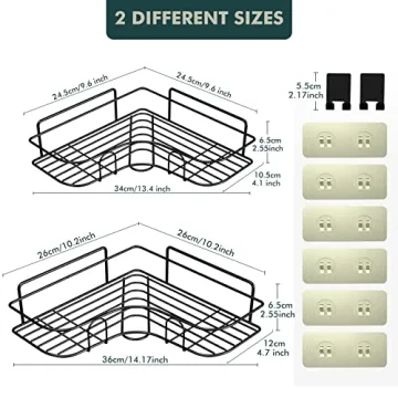 Corner Shower Caddy Pack No Drilling Bathroom Storage