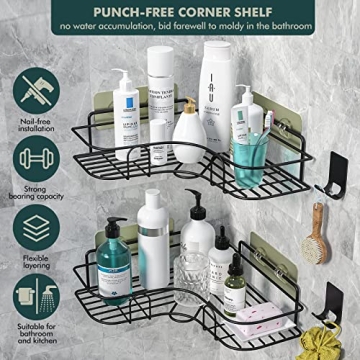 Corner Shower Caddy Pack No Drilling Bathroom Storage