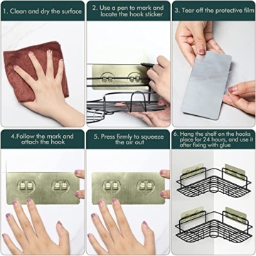 Corner Shower Caddy Pack No Drilling Bathroom Storage