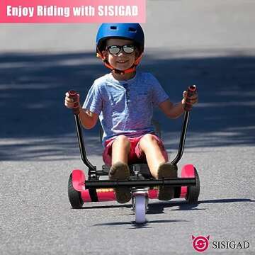 SISIGAD Hoverboard with Seat Attachment Combo, 6.5" Two-Wheel Hoverboards with Bluetooth Speaker and...