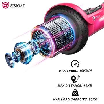 SISIGAD Hoverboard with Seat Attachment Combo, 6.5" Two-Wheel Hoverboards with Bluetooth Speaker and Colorful Lights, Self Balancing Scooter for Kids Gift (Include Go-Kart)-CarbonPink+camo