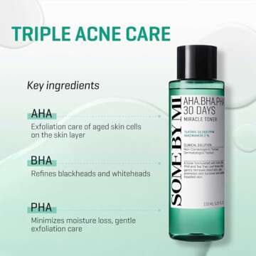 SOME BY MI AHA BHA PHA 30 Days Miracle Toner + AHA BHA PHA 30 Days Miracle Serum - 5.07Oz+1.69Oz - Made from Tea tree Water for Sensitive Skin - Skin Wastes, Sebum and Oiliness Care - Korean Skin Care
