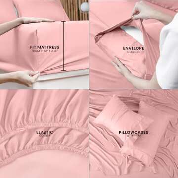 Utopia Bedding Full Bed Sheets Set - 4 Piece Bedding - Brushed Microfiber - Shrinkage and Fade Resistant - Easy Care (Full, Pink)