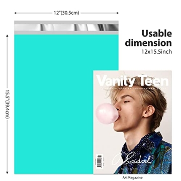 Fuxury Poly Mailers 12x15.5 Self-Sealing Teal Pack
