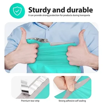 Fuxury Poly Mailers 12x15.5 Self-Sealing Teal Pack