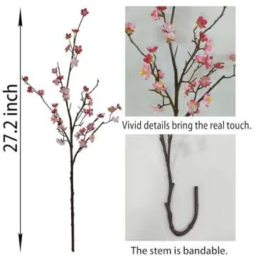 Stunning ARTIFIPLANT Plum Blossom Flowers, 6 Pcs Set