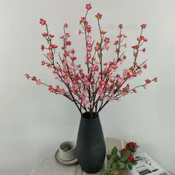 Stunning ARTIFIPLANT Plum Blossom Flowers, 6 Pcs Set