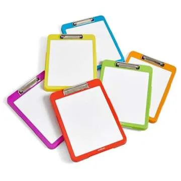 hand2mind Rainbow Writing Slant Boards, Desktop Whiteboard, Dry Erase Clipboard, Reusable Handwriting Practice for Kids, Learn to Write, Letter Writing, Teacher Supplies for Classroom (Set of 6)