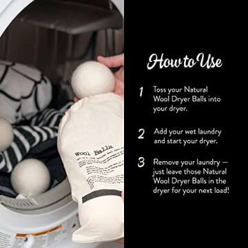 Molly's Suds XL Wool Dryer Balls - Eco-Friendly Fabric Softener