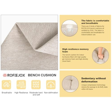 Comfortable ROFIEJOX Long Seat Cushion for Any Space