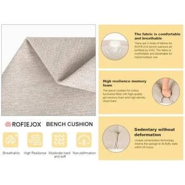 Comfortable ROFIEJOX Long Seat Cushion for Any Space