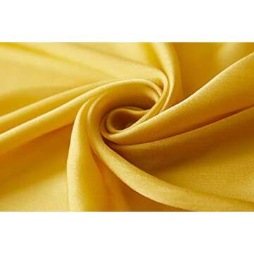 Bellonesc Silk Scarf 100% Silk Long Lightweight Sunscreen Shawls for Women (Dark Yellow)