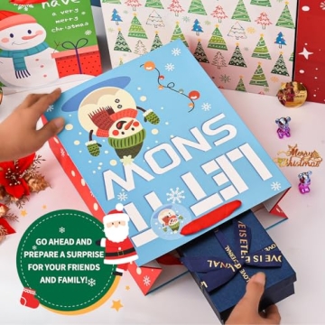 Souloduce 12 Pack Christmas Gift Bags - Vibrant & Sturdy Set