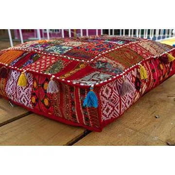 Bohemian Cotton Patchwork Floor Pillow Cover 35x35