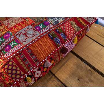 Bohemian Cotton Patchwork Floor Pillow Cover 35x35
