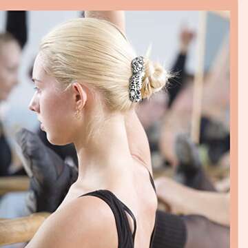 20 Pieces Girls Gymnastics Hair Scrunchies, Sports Elastics Hair Ties, and Dance Hair Accessories with Ballet Pattern (White, Pink)