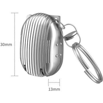 Metal Design German Mini Folding Portable Keychain Nail Clipper, Travel Nail Clippers with Nail Files Portable Stainless Steel (Silver)