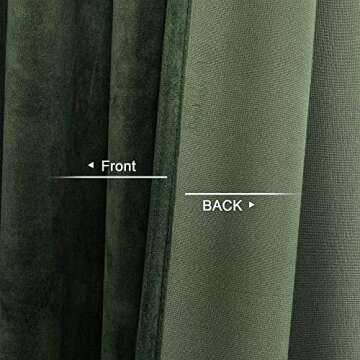 Benedeco Green Velvet Curtains for Bedroom Window, Super Soft Luxury Drapes, Room Darkening Thermal Insulated Rod Pocket Curtain for Living Room, W52 by L90 inches, 2 Panels