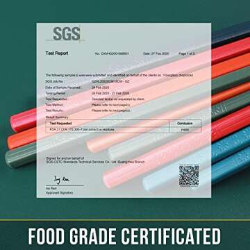 GLAMFIELDS 5 Pairs Premium Reusable Multicolour Chopsticks for Sushi Japanese Matte Anti-slip Chop S...